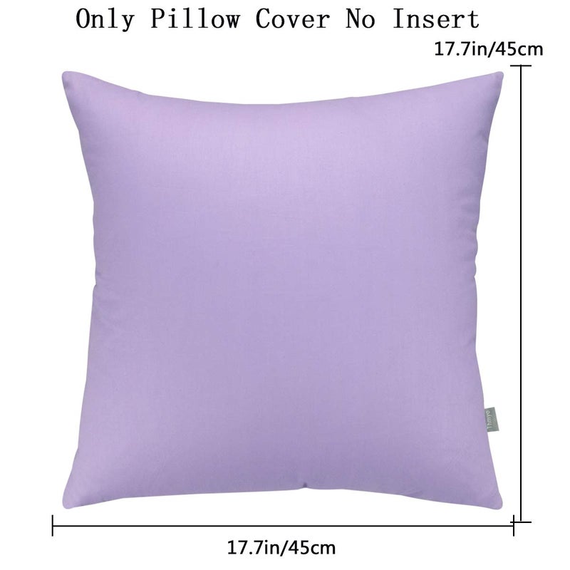 Thmyo 4-Pack 100% Cotton Comfortable Solid Decorative Throw Pillow Case,Thmyo Square Cushion Cover Pillowcase Sublimation Blank Pillow Covers DIY Throw Pillowcase for Sofa(18x18 inch/ 45x45cm,Light Purple) - Image 5